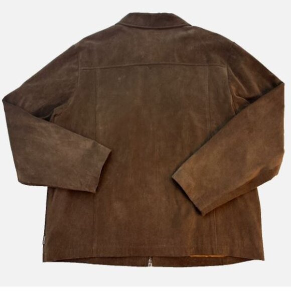 Timberland Rugged Durable Genuine Leather Jacket Men's Size XL Brown Pre-owned - Picture 3 of 12